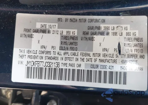 2018 Mazda Cx-3 Sport z USA, uszkodzony, nr VIN JM1DKFB77J0321138